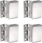 Folding Butt Hinges,Adjustable Cabinet Glass Hinges,Glass Door Hinge,Bathroom Clamp,Pivot Hinges,4pcs Stainless Steel Glass Door Hinge, Office Door Glass Door Hinge, Glass Window Clip Slider