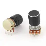 2 Pcs B10K 10K Ohm 13mm Rotating Shaft Audio Single Linear Potentiometer Pot