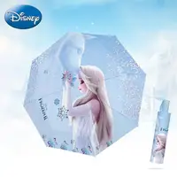 在飛比找momo購物網優惠-【Disney 迪士尼】冰雪奇緣艾莎公主三折自動黑膠晴雨傘摺