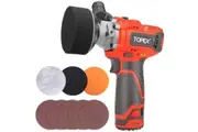 TOPEX 12V Cordless Polisher 3" Mini Car Detailing Buffer & Sander w/ Battery & Charger