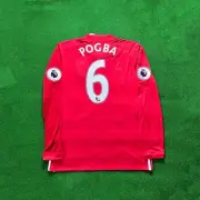 Pogba 2016 17 Manchester United Home Jersey Adidas Soccer Jersey Long Sleeve