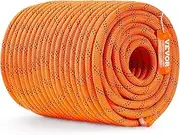 VEVOR Double Braided Polyester Rope, 1/2 Inch x 225 Yards, 48 Strands, 8000 Lb Breaking Strength, Outdoor Climbing Rope, Tree Care Rope for Rock Hiking, Camping, Swing, Rappelling, Rescue