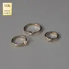 14K REAL Solid Gold Diamond Clicker Ear & Nose Hoop Ring Piercing 18G