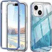 Phone Cover Bundles Case Compatible with iPhone 13,Full Body Case Slim Protective Phone Cover Designed Transparent Anti-Scratch Shock Absorption Case Compatible with 13 Case(Blue)