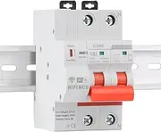 HAODEE YCB9ZF-100W 2P Smart Circuit Breaker WiFi Short Circuit Protection Timed Smart Reclosing Switch Remote Control (Color : 2P, Size : 25A)