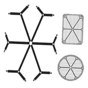 Sheet Fasteners, Adjustable Elastic Bed Sheet Holder Straps for 12clips Black