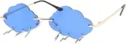 [BESPORTBLE] Cloud Shaped Rimless Sunglasses for Unisex Stylish Party Eyewear with Flash Pendants Fashionable and Durable Material for Any Occasion Gradient Design