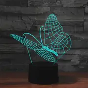 Butterfly Shape 3D Colorful LED Vision Light Table Lamp 16 Colors Remote Control Version