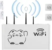 Router Storage Holder,Wall Mounted Router Hider Box - No Drilling Router Rack, Space-Saving WiFi Box for TV Set-Top Boxes, Remote Controls