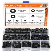 800 Pcs Round Nylon Flat Washers Assortment Kit for Household Appliances