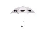 San Francisco Umbrella Labrador Retriever Stick Umbrella, Black on Silver