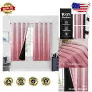 Grommet Top Ombre Blackout Drapes in Pink - Luxurious Light Blocking Solution