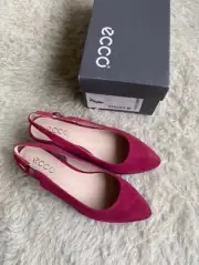 ECCO Women's Suede Shape 45 Pointy Sling Back Pump SZ 6.5 MSRP $150