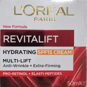 L'Oreal Revitalift Hydrating SPF15 Cream Multi Lift 50ml Anti-Wrinkle Exp 07/28