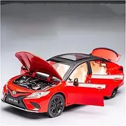 Scale Finished Model Car 1:24 Scale for Toyota Camry Alloy Diecast Miniature Vehicle Exquisite Car Model Collection Die-cast Vehicle(Red)