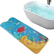 Baby Bath Mat for Tub | Cartoon Kids Bath Mat for Tub Non Slip | Machine Washable 40 X 16 Inch Toddler Shower Bathtub Mats with Drain Holes and Suction Cups