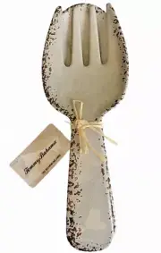 Tommy Bahama Gray Rustic Speckled Salad Server Set Serving Spoon Fork 11"