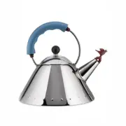 Alessi Kettle, 9'' H x 8.5'' W x 8.5'' D, Blue