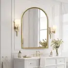 Gold Arch Mirror,20X30 Vintage Gold Arched Bathroom Vanity Wall Mirror,Beaded...