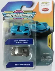 Micro Machines Series 1 #003 - RARE 2 Pack - Stingray Concept/Bugatti Veyron