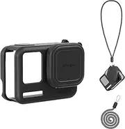 Rszfnjxry Silicone Protective Case with Lens Guards Cover for Insta360 Ace Pro (Ace Pro Black Case)