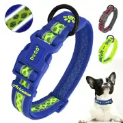Reflective Adjustable Dog Collar Pet Nylon Collars Mesh Padded High Vis M L XL