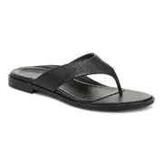 Vionic Agave Toe Post Sandal - Black Leather