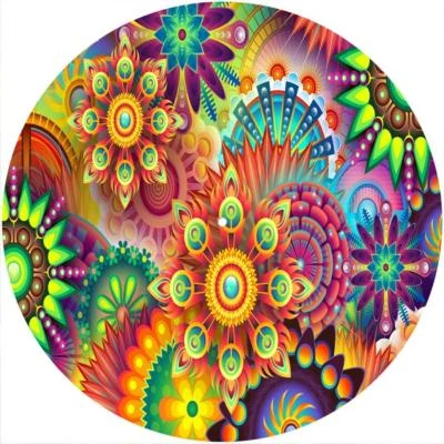 Slipmat Slip Mat Felt for 12" Turntable LP DJ Vinyl Record Player FLOWER POWER 7