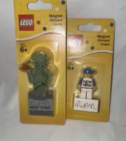 LEGO NEW YORK EXCLUSIVE STATUE OF LIBERTY AND BASEBALLER MAGNET MINIFIGURES NEW
