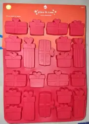 Wilton 22 Cavity Bite Size Presents Gifts Christmas Silicone Mold Oven Safe