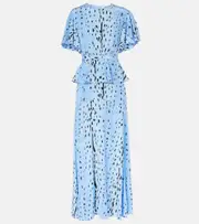 [Diane von Furstenberg] Diane von Furstenberg Levana printed maxi dress AU 4 blue