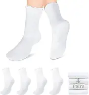 BAHABY Pilates Socks with Grips for Women, White Pilates Grips Socks Yoga Socks for Women Non Slip