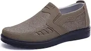 [Asifn] Mens Loafers Casual Lightweight Canvas Walking Breathable Soft Sole Work Non-Slip Driving Shoes