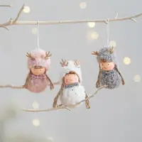 在飛比找ETMall東森購物網優惠-圣誕節裝飾品掛件雪人娃娃公仔圣誕樹下桌面麋鹿擺件場景布置道具
