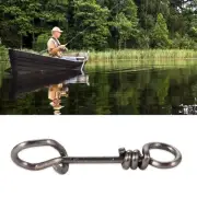 100pcs Stainless Steel Fishing Swivels Snap Hook Fast Connector Clip Tackle MN
