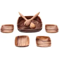 在飛比找momo購物網優惠-【日本設計雜貨】木製餐具七件組(方形)