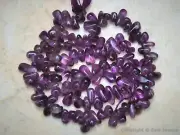 AMETHYST 9-6mm long x 4-3mm wide Sidedrill Drops Plain Gemstone Beads 13.5" str
