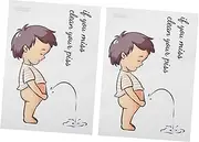 Hoement Potty Training Sticker Set 2 Sheets Toilet Seat Sign Cling Removable Wall Decals for Bathroom Boys and Girls Peeing Decal Decorative Stickers