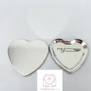 Heart Shape Badge Button Parts Supplies Metal Pin Back for Pro Maker DIY 100pcs