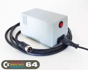 C64 PSU - Commodore 64 Power Supply - GRAY, LED, Power Switch (AU plug)