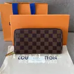 二手現貨 LV 路易威登 ZIPPY N41661 咖啡棋盤格 12卡 豎款拉鏈長夾 手拿包 錢包 皮夾 免運