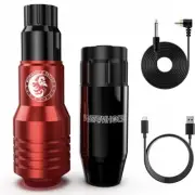 NEW Wormhole Wireless Rotary RCA Tattoo Machine Pen PMU (Red/Black)