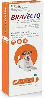 BRAVECTO DOG SPOT ON 250MG ORANGE >4.5-10KG