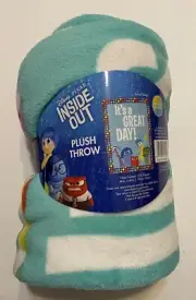 Disney Inside Out Raschel Plush Blanket 46"x 60" Joy Anger Sadness Fear Disgust