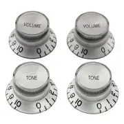 Musiclily Pro Silver Metric Guitar 2 Volume 2 Tone Knob For Epiphone Les Paul SG