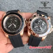 Diver 200m Waterproof NH72 40mm Automatic Men Skeleton Watch Grey Brushed Insert
