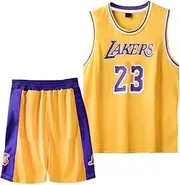 [MEEHYRE] Kids Boys Basketball Kit 2 Piece Sleeveless Basketball Training Jersey and Shorts Set