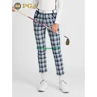 在飛比找蝦皮購物優惠-PGA高爾夫女褲春秋季服裝新款燈芯絨九分褲女裝英倫風格子褲