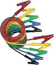 CZJZDZ 5pcs Alligator Clips Clamp Electrical Test Leads Dual Ended Crocodile Wire Cable with Fully Insulated Clips Test Flexible Copper Cable Electrical Testing Jumper Wire3.3ft/1m
