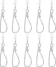KITANDOVE 10pcs Luya Stainless Steel Fish Buckle Fishing Tackle Fishing Swivel Clips Mini Fishing Snap Replacement Lock Replacement for Fishing Stainless Steel Fishing Swivel Snap Silver